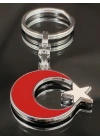 Ay ve Yıldız formunda Metal Anahtarlık