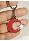 Ay ve Yıldız formunda Metal Anahtarlık