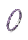 Moncuk Design  Ametist Doğal Taşlı Hasır Örgü Zincirli Erkek Çelik Bileklik 33512B28D16