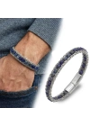 Moncuk Design Lapis Doğal Taşlı Hasır Örgü Zincirli Erkek Çelik Bileklik 33512B28D4