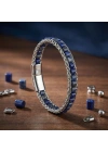 Moncuk Design Lapis Doğal Taşlı Hasır Örgü Zincirli Erkek Çelik Bileklik 33512B28D4