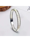 Moncuk Design Çelik Halat Ve Ay Taşı Doğaltaş Bileklik 33512B2DH12