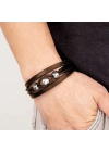 Moncuk Design Çelik Top Ve Kahve Deri Bileklik 33514B8D2
