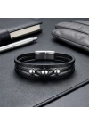 Moncuk Design Çelik Top Ve Siyah Deri Bileklik 33514B8D1
