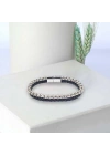 Moncuk Design İkili Deri Ve Çelik Zincir Bileklik 33514B16D1
