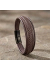 Moncuk Design Kahve Çoklu Deri Bileklik 33513B2D5