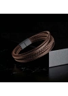 Moncuk Design Kahverengi Çoklu Deri Bileklik 33513B1D3