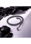 Moncuk Design Kare Arnavut Çelik Kolye 4Mm 3351CEK053