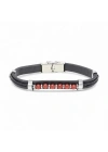 Moncuk Design Kırmızı Akik Taşlı Deri Bileklik 33511G6D4M