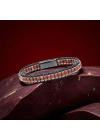 Moncuk Design Kırmızı Jasper & Hematit Çelik Örgülü Deri Bileklik 33512B22D6