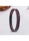 Moncuk Design Kırmızı Renk Çoklu Deri Bileklik 33513B5D5