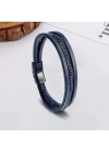 Moncuk Design Lacivert Siyah Saç Örgü Ve Çelik Bileklik 33513B10D1