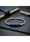 Moncuk Design Lapis Doğal Taşlı Ve Ayarlanabilir Çelik Zincir Bileklik 33512B15D5