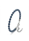Moncuk Design Mavi Küre Hematit Doğal Taşlı Ayaranabilir Çelik Zincir Bileklik 33512B10D4