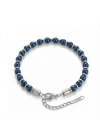 Moncuk Design Mavi Küre Hematit Doğal Taşlı Ayaranabilir Çelik Zincir Bileklik 33512B10D4