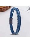 Moncuk Design Mavi Renk Çoklu Deri Bileklik 33513B5D2