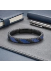 Moncuk Design Mavi Ve Siyah Deri Örgü Ve Çelik Bileklik 33513B9D2