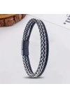 Moncuk Design Siyah Beyaz Renk Çoklu Deri Bileklik 33513B5D7