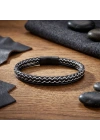 Moncuk Design Siyah Beyaz Renk Çoklu Deri Bileklik 33513B5D7