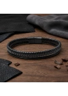 Moncuk Design Siyah Renk Çoklu Deri Bileklik 33513B5D1
