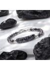 Moncuk Design Snowy Obsidian Doğaltaş Çelik Halat Ve Çelik Klipsli Bileklik 33512B19D2