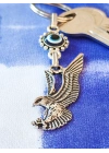 Nazar Boncuklu Kartal Figürlü Metal Anahtarlık