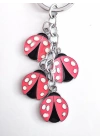 Pembe Uğur Böceklerinden Metal Anahtarlık