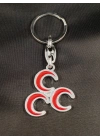 Üç Hilalli Metal Anahtarlık