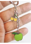 Sarı ve Yeşil Elmalarla Metal Anahtarlık