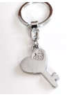 Üzeri Taşlı Kalp ve Anahtar Şeklinde Metal Anahtarlık