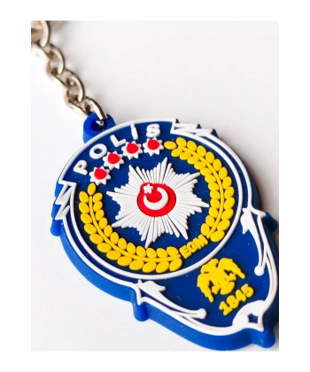 Koyu Mavi Plastik Anahtarlık