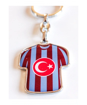 Bordo Mavi Takım Formalı Metal Anahtarlık