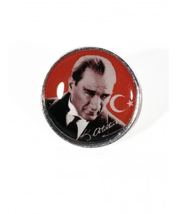Atatürk portreli Metal Rozet