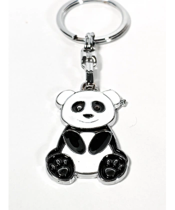 Panda Siyah ve Beyaz Metal Anahtarlık