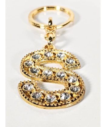 Taşlı S Harfi Gold Metal Anahtarlık – Kişisel Zarafet, Işıltılı Tasarım ve Şık Dokunuş