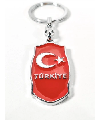 Kırmızı Ay Yıldız ve “Türkiye” Yazılı Metal Anahtarlık – Milli Sembollerin Şık Yorumu