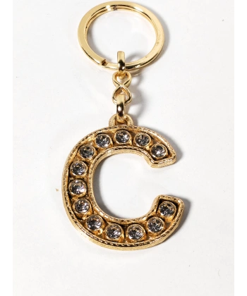 Taşlı “C” Harfi Metal Anahtarlık – Şık ve Kişisel Tasarım