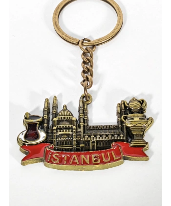 İstanbul Temalı Sultanahmet Anahtarlık Eskitme Gold – Tarihi ve Kültürel Şık Çanta & Anahtar Aksesuarı