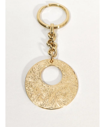 Vintage Desenli Halka Anahtarlık Gold Renk – Etnik ve Zarif Şık Çanta & Anahtar Aksesuarı