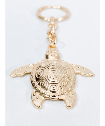 Gold Metal Deniz Kaplumbağası (Caretta Caretta) Tasarımlı Şık Anahtarlık