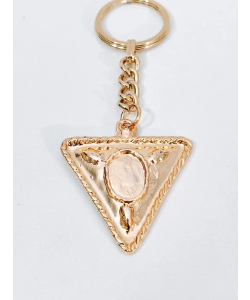 Vintage Tasarım Geometrik Üçgen Gold Metal Anahtarlık & Çanta Aksesuarı