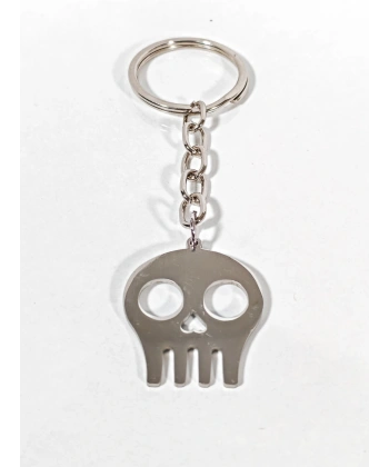 Kuru Kafa Figürlü Gümüş Renk Metal Anahtarlık - Minimalist ve Marjinal Hediyelik Aksesuar