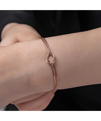Gümüş Rose Aşk Düğüm Kadın Bileklik