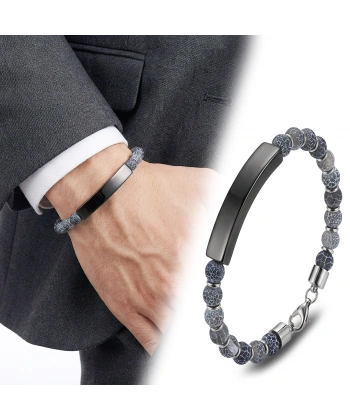 Moncuk Design Mat Akik Siyah İsim Yazılabilir Ve Ayarlanabilir Çelik Zincir Bileklik 33512B29D4