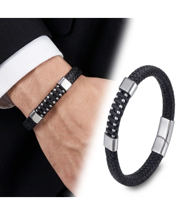 Moncuk Design Deri Çelik Damla Zincir Dolama Bileklik – Siyah 33514B1D7
