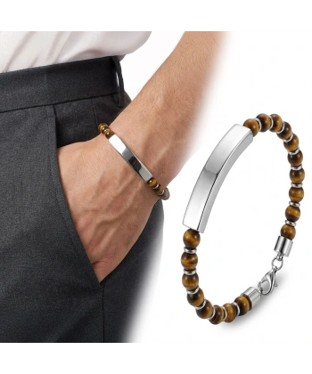 Moncuk Design Kaplangözü Doğal Taşlı İsim Yazılabilir Ve Ayarlanabilir Çelik Zincir Bileklik 33512B29D2