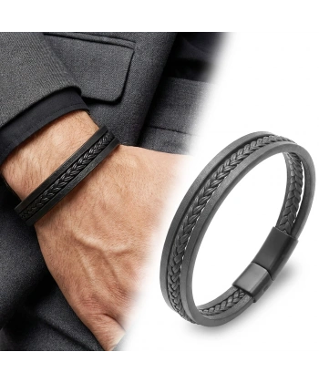 Moncuk Design Sadece Siyah Saç Örgülü Çoklu Bileklik 33513B10D5