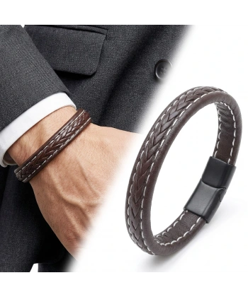 Moncuk Design Kahve Saç Örgülü Deri Bileklik Zamak Kilit 33513B8D1Z