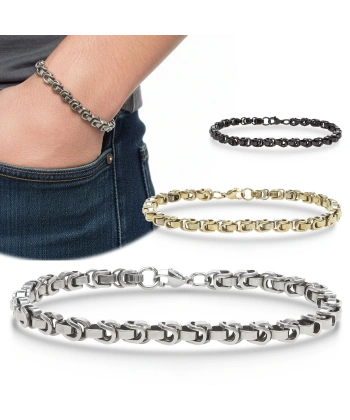 Moncuk Design Box Cuban Çelik Zincir Bileklik 6mm 3351CZB2D11
