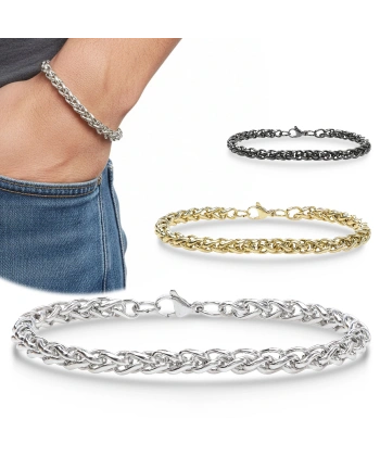 Moncuk Design Hasır Örgü Çelik Zincir Bileklik 6mm 3351CZB2D7